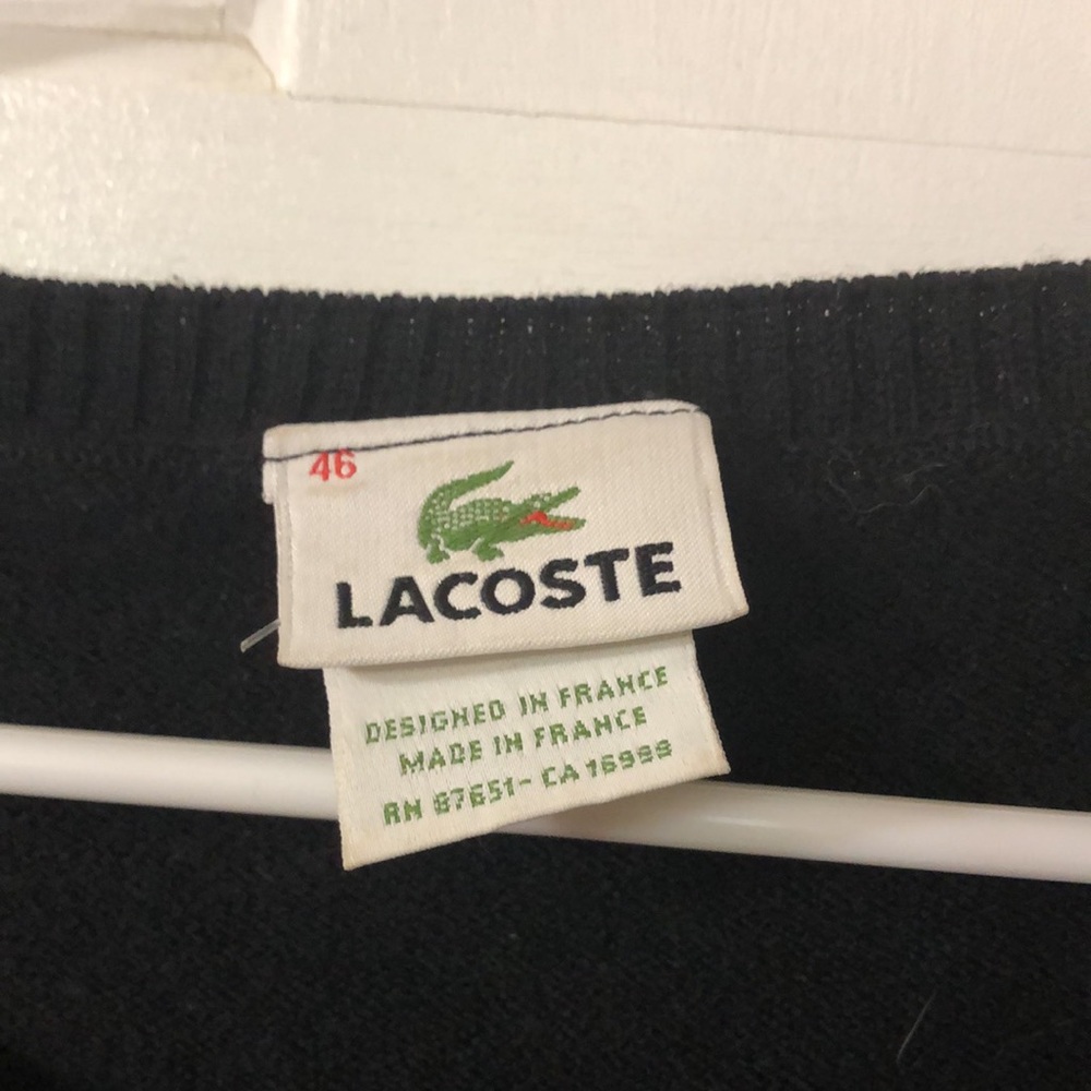 Lacoste Black Sweater with White crocodile Logo - Picture 2 of 3